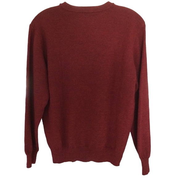 Valda 100% Merino Wool V-Neck Burgundy Sweater Size Medium - Picture 4 of 10